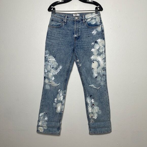 Hudson Womens Size 26 Thalia 90s Loose Paint Distressed Jeans - Picture 10 of 16